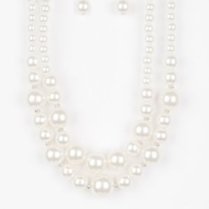 Papparazzi Beautiful White Necklace/Earrings Set